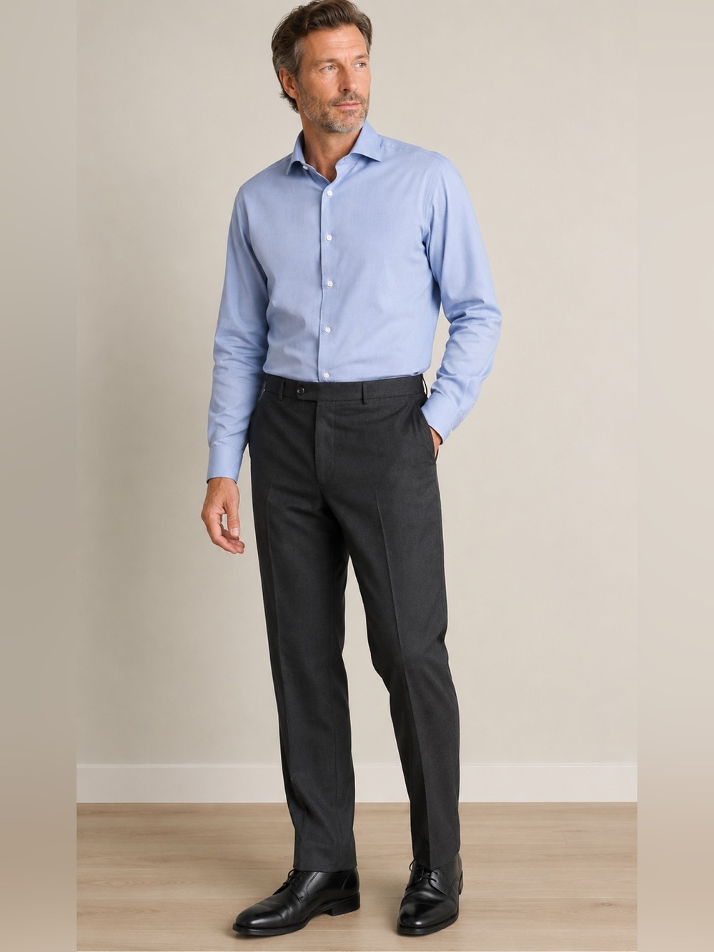 Lauren, Ralph Lauren Men’s Size 40W x 34L total comfort Grey Slacks 100% wool.